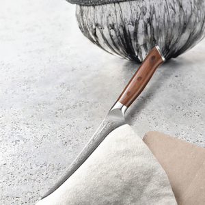 Handmade Damascus Steel Filleting <b>Knife</b> <b>Boning</b> Cutter Rosewood <b>Handle</b> Leather Sheath Kitchen Meat Fish Cutting Hunting <b>Knives</b> - Product Image 3