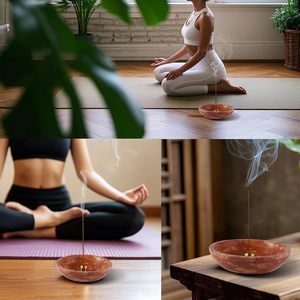 Porta Incenso in Marmo Rosso Buccia d'Arancia NANWEI, Artigianale per un Caldo Aroma Diffuso - Product Image 2