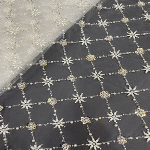Tissus en dentelle brodée de paillettes, de perles et de cristaux pour <span class=keywords><strong>robe</strong></span> de mariée, <span class=keywords><strong>robe</strong></span> de soirée, <span class=keywords><strong>robe</strong></span> de femme, <span class=keywords><strong>couture</strong></span> - Product Image 2