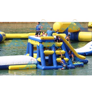 Commercial Grade Inflatable Water Jump Pillow For Lake,Inflatable Water Tower With Climbing Wall For Jump Blob