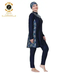 Zaynab Burkinis 아름다운 여성 목욕 세트 3 조각 수영복 수영 이슬람 수영복 여성 긴 이슬람 히잡 드레스 Burkinis