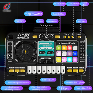 Juguete Musical <span class=keywords><strong>Infantil</strong></span> Chengji, Instrumento Musical con Luces LED, Mezclador <span class=keywords><strong>de</strong></span> DJ Interactivo Multifuncional Educativo para Principiantes, Piano <span class=keywords><strong>de</strong></span> Juguete - Product Image 3