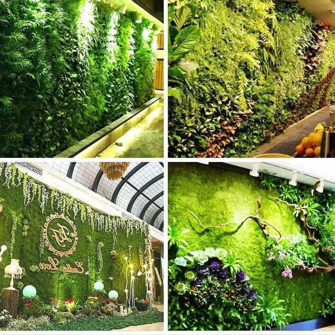 Yeni tasarım arka plan duvar yapay bitki duvar tedarikçileri yapay çim duvar yeşil bitki açık