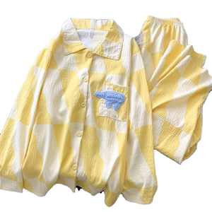 2026 New Design Spandex Cotton Women's Elastic Waist Breathable Winter Autumn Velour Long Sleeve Pajamas Sets - Product Image 1