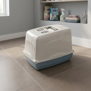 Toilette pour chat en plastique PP durable et hygiénique de fabrication italienne avec couvercle Accessoire pratique pour animaux de compagnie - Product Image 2