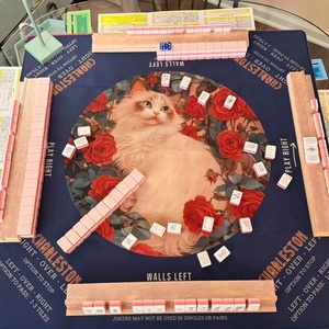 Juego de Mahjong Americano Acrílico Rosa de <span class=keywords><strong>4</strong></span> Capas, 160 Fichas con Jokeres Adicionales, Puntos, Rayos, Vientos y Flores - Product Image 2