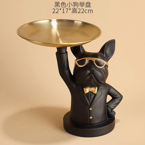 Eazom Resin <b>Dog</b> Tray With Sunglasses And Bowtie For Home Decoration <b>Table</b> Accessory - Product Image 2