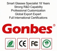 GONBES Universel pour lunettes 3D à obturateur actif pour téléviseurs LED/LCD/Plasma et projecteurs DLP (ajustement personnalisé)