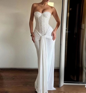 Elegante Vestido <span class=keywords><strong>de</strong></span> <span class=keywords><strong>Noche</strong></span> sin Tirantes con Lentejuelas para Mujer, Lujoso Vestido <span class=keywords><strong>de</strong></span> Gala Estilo Sirena, Sexy Vestido Largo sin Espalda para Fiesta <span class=keywords><strong>de</strong></span> Graduación - Product Image 1