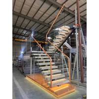 Escaliers en acier, marbre, granit blanc, pierre, luxe moderne personnalisé
