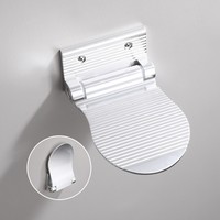 Repose-pieds de douche mural moderne en aluminium spatial, durable, antidérapant, pour salle de bain à domicile, disponible en noir et argent pour les hôtels