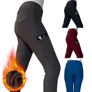 Popular Top Quality Warm Horse Riding Pants Women Equestrian Clothing Manufacturer Racing Winter Fleece Lining Breeches Jodphur