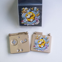 Cangkang Pengganti Desain Bebek Kartun Kuning Lucu Warna Emas Premium dan Kotak Kustom untuk Game Boy Advance SP Cetak UV