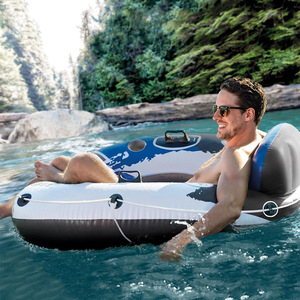 PVC <b>Inflatable</b> <b>Floating</b> Lounge Chair 135x135cm White Buoyant Portable <b>Pool</b> Seat For Outdoor Water Leisure - Product Image 1