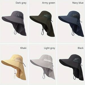 Sombrero de Pesca Personalizado para Exteriores con Protección Solar, Ajustable con Cordón en la Barbilla, Sombrero de Pescador de Ala Ancha para Hombre con Protección Trasera - Product Image 3