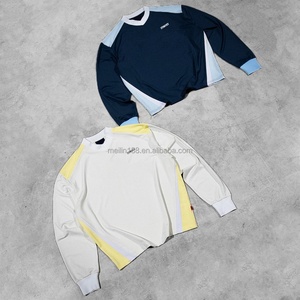 Clothing Custom Crew Neck Sports Long Sleeve <b>Shirt</b> for Men <b>Patchwork</b> Design Oversized High Quality Mens <b>Shirts</b> Long Sleeve - Product Image 1