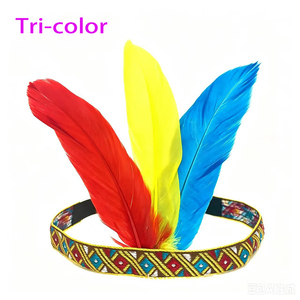 Serre-tête à plumes style indien, coiffe ethnique à plumes, accessoires de performance pour tambour africain, vente en gros - Product Image 2