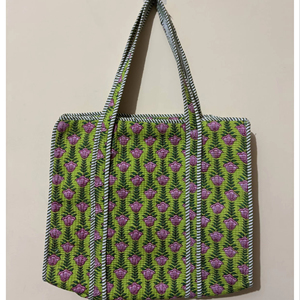 Nouveauté 2026 Sac fourre-tout matelassé en coton, imprimé floral personnalisé, sac de marché, sac à bandoulière, prix de gros - Product Image 1