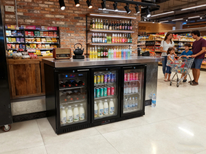 NE-300C-12 Three Glass Door Display Cooler Undercounter Height Countertop Back <b>bar</b> Cooler - Product Image 1