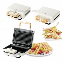 Machine à sandwich 3 en 1 Presse Panini Grille-pain 750W Parfait pour Sandwiches Grill Gaufrier avec 3 Plaques Antiadhésives Amovibles
