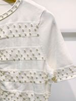 Ensemble décontracté jupe et cardigan tricoté ajusté style court avec perles décoratives, sept couleurs, nouvelle collection Ramadan 2026