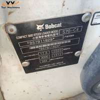 Chargeuse compacte sur pneus S70 d'occasion 2023, moteur d'origine, charge nominale 362 kg, faible nombre d'heures, mini-pompe compacte, boîte de vitesses, roulement de moteur
