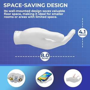 Soporte de Pared para Pelotas, Marco Metálico Blanco, Exhibición de Pelotas de Béisbol, Tenis y Otros Deportes, para Mano Izquierda/Derecha - Product Image 6