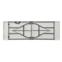 Ensemble table et chaises de jardin rectangulaires portables en plastique blanc de 1,80 m, légers, modernes, pliables, imperméables, pour hôtel