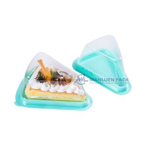 Chất lượng tốt nhất cấp thực phẩm nhựa Slice bánh bao bì thực phẩm đưa ra dùng một lần món tráng miệng container thực phẩm Slice bánh hộp với nắp - Product Image 6