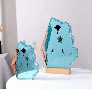 Veilleuse USB style océan, artisanat unique, veilleuse de table LED en résine époxy surfer baleine, idéale pour le dropshipping – Offre spéciale - Product Image 3
