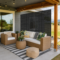 Paravent d'intimité autoportant en métal pour balcon, cour et jardin, clôture à lamelles
