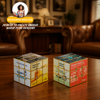 Cube géométrique en plastique blanc vierge 3x3, impression UV, sublimation, puzzle, logo personnalisé, cube magique, promotionnel, marque Zcube