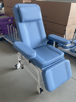Chaise pliante ergonomique en acier pour don de sang avec angle de réglage du ressort à gaz pour clinique et hôpital