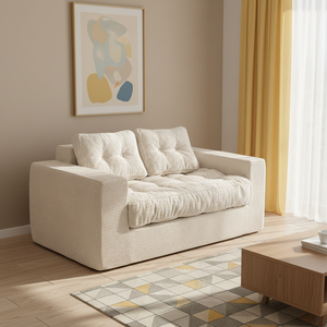 Sofá Cuadrado Metálico Moderno y Cómodo de Tres Plazas para Dormitorio, Sala de Estar, Apartamento, Hotel, con Diseño Relleno de Espuma - Product Image 3