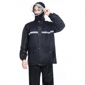 Ensemble imperméable réfléchissant deux pièces en tissu Oxford <span class=keywords><strong>pour</strong></span> homme et femme, idéal <span class=keywords><strong>pour</strong></span> la <span class=keywords><strong>pluie</strong></span> forte, la conduite de vélos électriques, la pêche en extérieur et le travail (taille XL) - Product Image 4
