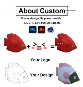 Pelotas Antiestrés con Forma Tropical y Logotipo Personalizado, Pelota de Pescado de PU para Niños - Product Image 1