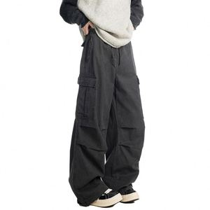 Streetwear poches personnalisé Vintage lavage à l'acide 100% coton adolescents garçons <span class=keywords><strong>pantalon</strong></span> de survêtement hommes noir <span class=keywords><strong>Parachute</strong></span> Cargo <span class=keywords><strong>pantalon</strong></span> - Product Image 3
