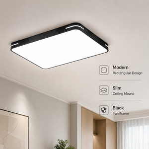 Lámpara de techo Led cuadrada moderna, superficie de hierro acrílico, luz blanca delgada para el hogar, sala de estar, dormitorio, pasillo, 60 80W - Product Image 2
