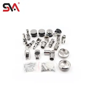 SVA-0027 Phân Vùng Bằng Thép Không Gỉ 304 316 Đóng Cửa Mềm Đồ Kim Khí Cửa Nhà Tắm Kính Trượt Không Khung