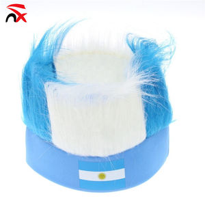 Peluca de Fanático del Fútbol con Bandera de País, Peluca de Fanático del Fútbol con Bandera de Argentina, Gorra para Eventos Deportivos de Fútbol - Product Image 1