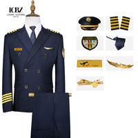Uniformes de pilote et de personnel de haute qualité personnalisés en gros noir bleu marine pour hommes et femmes vêtements de compagnie aérienne d'aviation