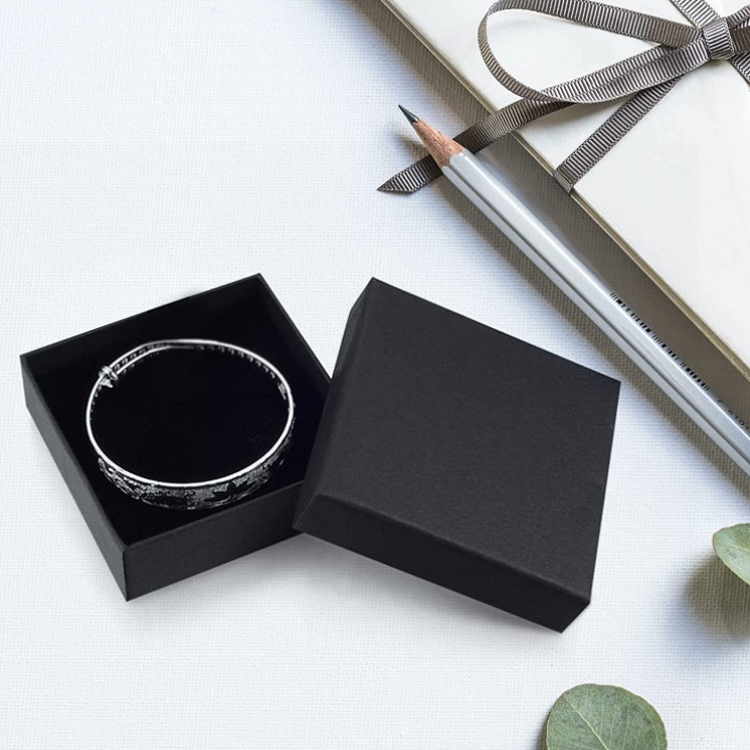 Cardboard Bracelet Gift Box Black Necklace Box Kraft Jewellery Box for Women Presents Wedding