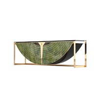 Table console de luxe au design rétro italien - sur mesure - pour mobilier de villa, marbre, entrée haut de gamme dans le salon