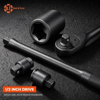 Jeu de douilles à chocs B&T 54 pièces, 1/2 pouce, métriques 10-38 mm, en chrome vanadium, avec coffret rigide, OEM