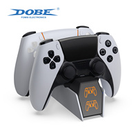 Station de charge double DOBE à charge rapide avec lumière d'ambiance pour manettes PS5 et accessoires de jeu