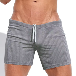 กางเกงขาสั้นแบบถักสองสีสำหรับผู้ชายกางเกงขาสั้นผ้ายืดระบายอากาศผ้าโพลีเอสเตอร์ผสมยางยืดแบบมีเชือกผูกลำลองจัดส่งจากผู้ผลิต - Product Image 1