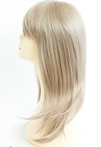 Perruque synthétique complète - Perruque droite à boucles en C, superposée, avec frange - Product Image 2