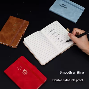 Cuadernos de Negocios de Color Sólido A7, Imitación Piel, 100 Hojas, 6 Cintas, Libretas de Regalo Compatibles con Bolígrafos, Diario para Estudiantes - Product Image 3