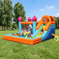 Toboggan aquatique gonflable d'été pour enfants, toboggan de parc aquatique extérieur avec piscine à jets d'eau, toboggan gonflable commercial