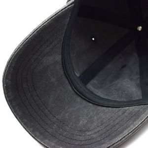 Gorra de Béisbol Negra de 6 Paneles, Ajustable, Unisex, de Hilo de Algodón, Estilo Casual, Cierre Trasero con Hebilla Metálica, Color Sólido, Acabado Lavado - Product Image 3